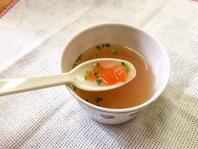 常備野菜でアレンジ自由「トマトスープ」離乳食カミカミ期｜給食レシピ
